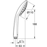 GROHE Euphoria Massage 110 Douchekop - Ø 11 cm - 3 straalsoorten - chroom - 27221000