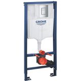 GROHE Rapid SL 3-in-1 set voor hangende wc - Met wandbevestigingsset - Incl. chromen Skate Cosmopolitan bedieningsplaat