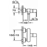 GROHE QuickFix Get Douchekraan - Mengkraan - 15 cm hartafstand