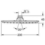 Grohe Rainshower 230 vierkante regendouchekop 23 x 23 cm glanzend chroom