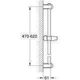 GROHE - Euphoria - Glijstang - Chroom - 60 cm