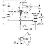 GROHE Concetto Bidetkraan - Met trekwaste - Chroom