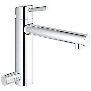 GROHE 31128001 Concetto keukenkraan (medium hoge uitloop, 140 graden draaibereik en sterrenlicht) Geïntegreerde stopventiel - hoge druk High pressure Chroom