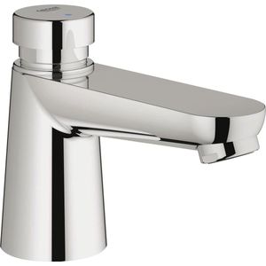 GROHE Euroeco Cosmopolitan S waterbesparende wastafelkraan zelfsluitend 44593 blauw/rood chroom 36265000