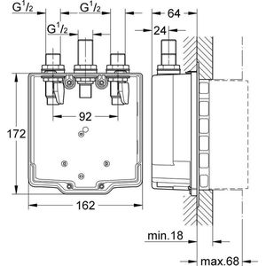 GROHE EUROSMART COSMOPOLITAN T INBOUWBOX MET MENGING 36322000