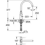 GROHE Ambi Cosmopolitan Keukenkraan - Draaibare Uitloop - Chroom - 30190000