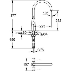 GROHE Ambi Cosmopolitan Keukenkraan - draaibare uitloop - chroom