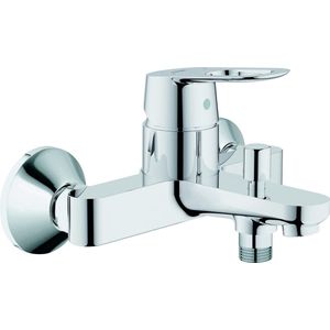 Grohe Badkraan Start Loop, 23355000, eenhands-badkraan met terugslagklep en temperatuurbegrenzer, SilkMove keramische cartridge, StarLight oppervlak, chroom, 09662 1