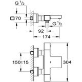 Grohe - Grohtherm Cube Thermostat Wannenbatterie, 34497000