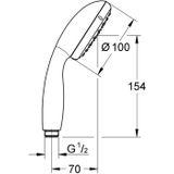Grohe Tempesta 100, Handbrause 2 Strahlarten, chrom