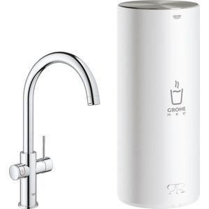 GROHE Red 3 in 1 Kokendwaterkraan - C-uitloop - 7L boiler - Met mengventiel – Chroom