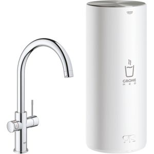 Grohe Red 3-in-1 kokend water kraan met C-uitloop en combi boiler chroom