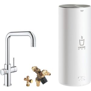 Kokendwaterkraan grohe red new duo met u uitloop en l size boiler chroom