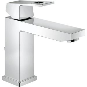 GROHE Eurocube waterbesparende wastafelkraan medium met waste 28mm met temperatuurbegrenzer chroom 23445000