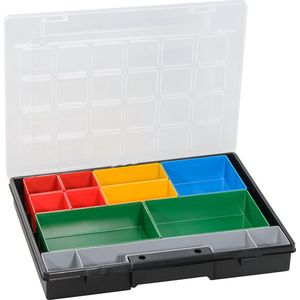 Allit Assortimentsdoos EuroPlus Flex 37-12, 10 losse inzetstukken, 12 vakken, sorteerdoos, schroefdoos, kleine onderdelen, assortimentsdoos, organizer, 457200