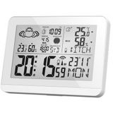 Miraval Moderne Design Funk-Wetterstation Funkwetterstation (Außensensor, mit Aussensensor bennenbar Mondphase Sonnenaufgang 2 Alarme Hygrometer)