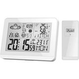 Miraval Moderne Design Funk-Wetterstation Funkwetterstation (Außensensor, mit Aussensensor bennenbar Mondphase Sonnenaufgang 2 Alarme Hygrometer)