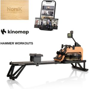 Hammer Fitness RowFlow 5.0 NorsK - Roeitrainer - Waterweerstand - met Hammer Workouts en Kinomap