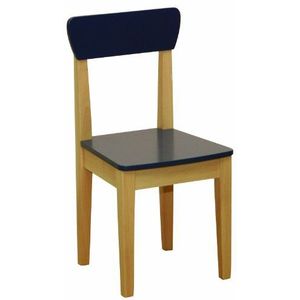 Roba Kinderstoel, stoel met rugleuning voor kinderen, hout naturel en blauw gelakt, HxBxD: 59x29x29 cm, zithoogte 31 cm