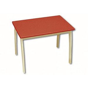 roba Kindertafel van massief hout, babymeubel voor kinderkamer, activiteitentafel vanaf 2 jaar, natuur/rood