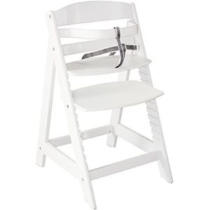 roba Sit Up III kinderstoel van wit hout, in hoogte verstelbaar, van 6 maanden tot 70 kg, robuuste babystoel met veiligheidsstang