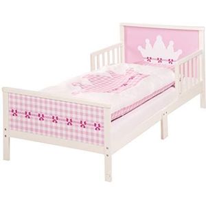 Roba 20332 Crown Themed Bed met matras, beddengoed en lattenframe voor meisjes roze