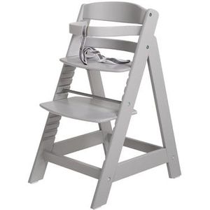 roba Sit Up III taupe houten kinderstoel, in hoogte verstelbaar, van 6 maanden tot 70 kg, robuuste babystoel met veiligheidsstang