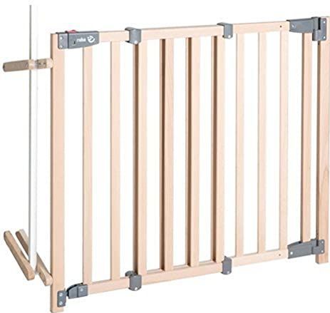 roba Safety Up veiligheidshek voor baby's, automatische sluiting, voor deuren en trappen van 93,5 tot 120,5 cm, naturel
