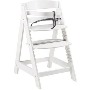 Roba Sit Up Click Trappenstoel, meegroeiende kinderstoel van babystoel tot kinderstoel, innovatieve kliksluiting, hout, wit