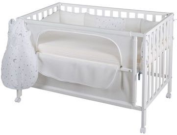 roba Room Bed 'safe asleep®', ca. 60 x 120 cm, 'Sternenzauber', Beistellbett inkl. Zubehör, weiß lackiert