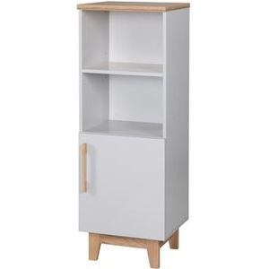 Roba Caro Staande boekenkast van hout, lichtgrijs, voor babykamer en kinderkamer, met softclose-technologie, babymeubels, kindermeubels