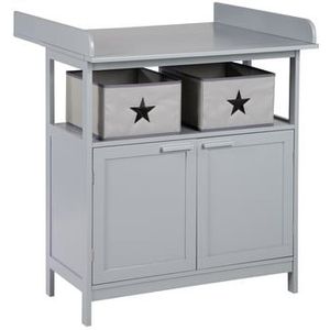 Roba Wikkelcommode Hamburg met aankleedaanzet, 2 deuren, 2 canvas boxen en wandbevestiging, wikkeltafel met aankleedopzetstuk, te gebruiken als commode, wikkelhoogte 92 cm