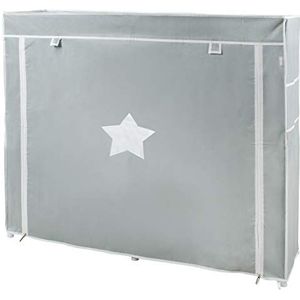 roba Little Stars Opbergkast van stof, 108 cm, voor babykamer, grijs