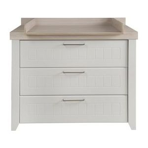 roba 1731808 brede babycommode inclusief aankleedaanzet, 3 laden, grijs