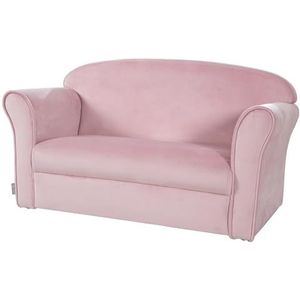 Roba 450111MA kindersofa met armleuningen - Mauve/roze kleur - Fluweel bekleding