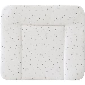 roba Aankleedkussen sterrenmagie grijs - Baby aankleedkussen 85 x 75 cm - PU gecoat - aankleedkussen afwasbaar - wit