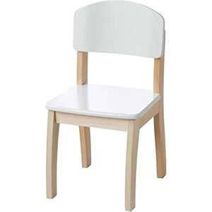 roba Kinderstoel, stoel met rugleuning voor kinderen, hout wit gelakt, 61,5 x 33 x 33,5 cm, zithoogte 31,5 cm 50778WE