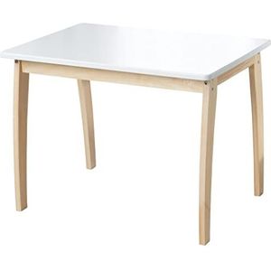 roba Kindertafel, van massief hout en MDF, met wit gelakt tafelblad, 50728WE, wit