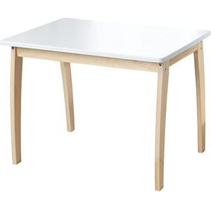 roba Table pour enfant, en bois massif et MDF, avec plateau laqué blanc, 50728WE, blanc