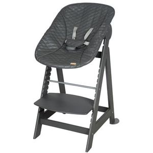 roba Born Up trapstoel, set 2-in-1, Graphite gewatteerd', hoge stoel met ligfunctie, vanaf de geboorte