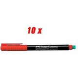 10 FABER-CASTELL MULTIMARK 1513 Folienstifte rot 0,6 mm permanent