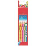 Faber-Castell Buntstift Jumbo GRIP Neon, (5-tlg), mit rutschfester Soft-Grip-Zone