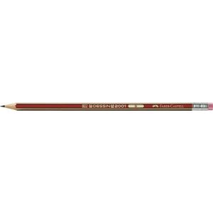 12 x Faber Castell Bleistift Dessin 2001 B mit Radierer