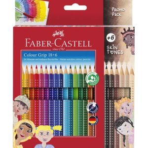FABER-CASTELL Colour Grip Skin Tones Buntstifte farbsortiert, 24 St.