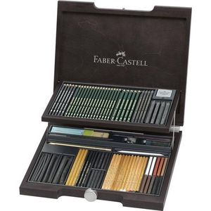 Faber-Castell Pitt Monochromos Artist set - Houten Koffer 86-delig - FC-112971