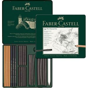 Faber-Castell houtskoolset - Pitt Monochrome 24-delig - FC-112978