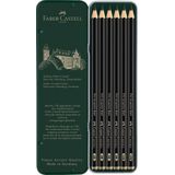 FABER-CASTELL Pitt Graphite Matt Graphitstifte schwarz, 6 St.