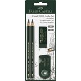 Faber-Castell grafietpotloden - serie 9000 Jumbo - set potlood + gum + slijper - FC-119398