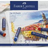 FABER-CASTELL 127024 Pennenetui, 24 pastelkleuren, olie pastelkleuren