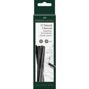 Faber-Castell 129298 - Natuurlijke tekenkolen PITT, ca. 5-8 mm, 12 stuks